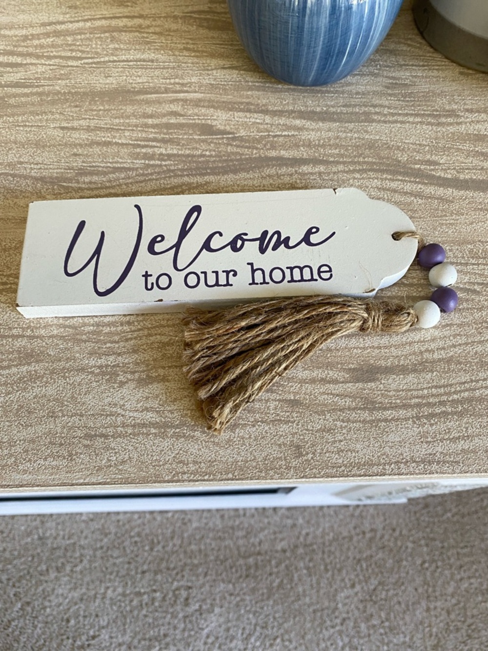 Home decor Bundle of 3 - vase, welcome sign, wooden heart - Picture 2 of 14